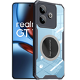 Etui do Realme GT 7 / 7T, z blaszką magnetyczne, przezroczyste / czarne