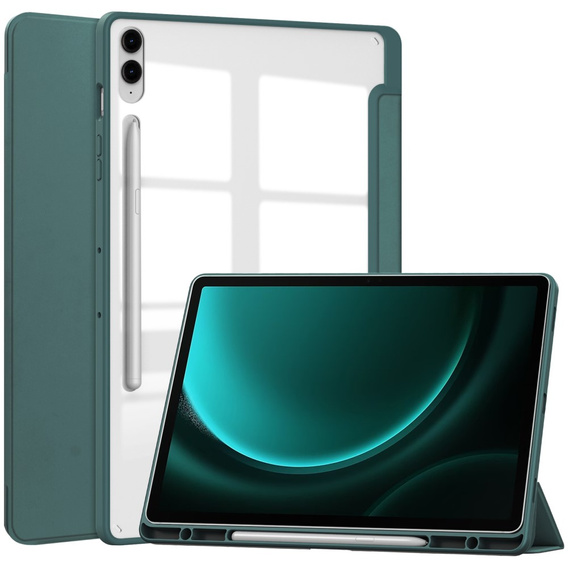Etui do Samsung Galaxy Tab S9 FE+ Plus, Smartcase Hybrid, z miejscem na rysik, zielone