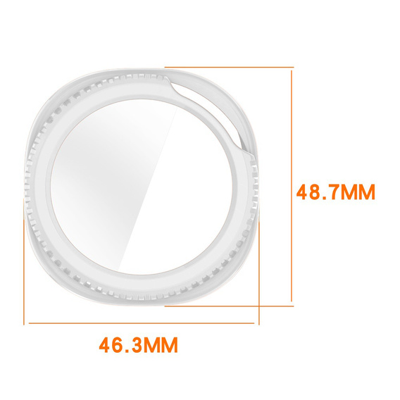 2w1 Etui + Szkło Hartowane do Samsung Galaxy Watch 8 Classic 46mm, Srebrne