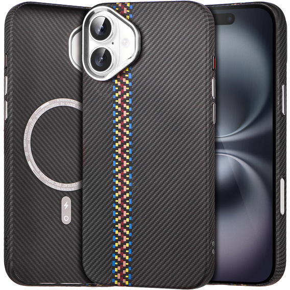 Etui do iPhone 16 Plus, Carbon Fiber MagSafe, czarne