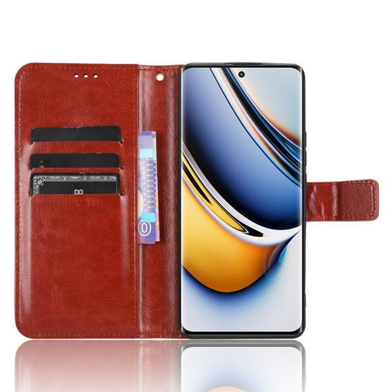 Etui z klapką do Realme 11 Pro 5G / Pro+ 5G, Crazy Horse Wallet, brązowe