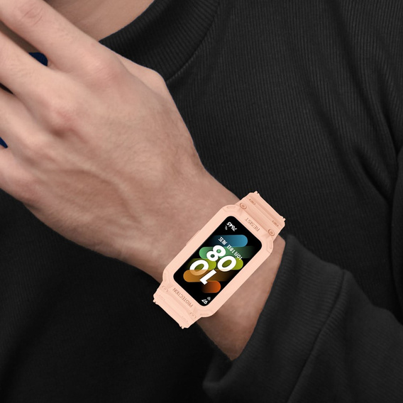 Pasek z Etui do Huawei Band 6 / Huawei Band 7, Różowy