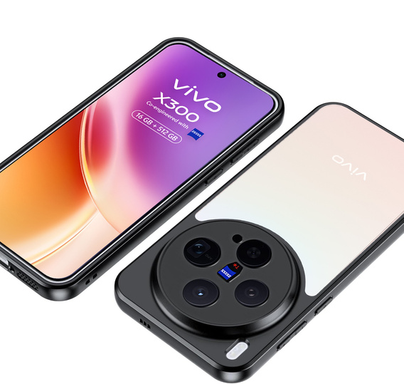 Etui do Vivo X300, Fusion Hybrid, przezroczyste z czarną ramką