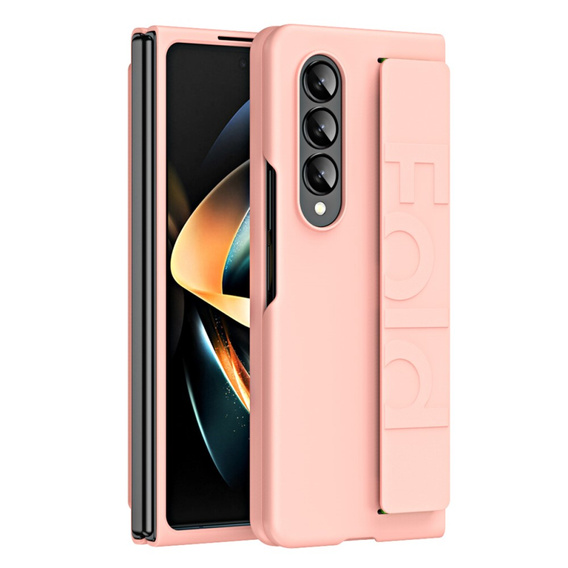 Etui do Samsung Galaxy Z Fold4 5G, z rączką, różowe