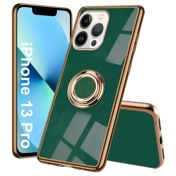 Etui do iPhone 13 Pro, Electro Ring, zielone