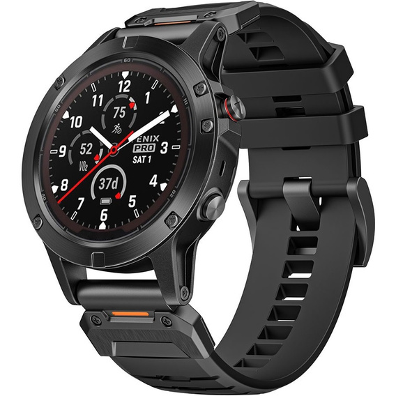 Pasek Silikonowy QuickFit do Garmin Fenix 22mm, Czarny