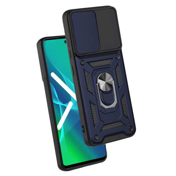 Etui pancerne do Oppo Reno 6 5G, CamShield Slide, niebieskie