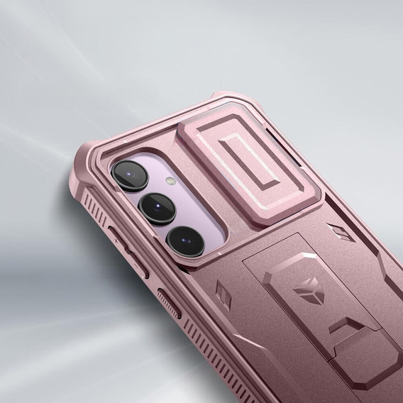 Etui pancerne do Samsung Galaxy A55, Dexnor Full Body (Two Frames), różowe