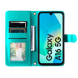 Etui z klapką do Samsung Galaxy A16 / A16 5G, Rhombus Crossbody Leather, zielone