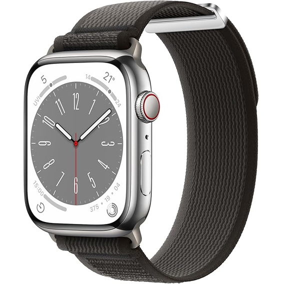 Pasek Nylonowy do Apple Watch 1/2/3/4/5/6/7/8/9/10/11/SE Ultra 1/2/3 42/44/45/46/49mm, Szary/Pomarańczowy