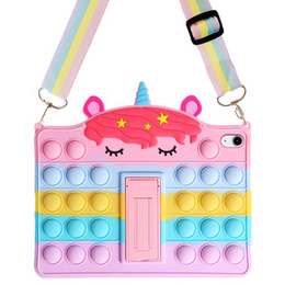 Etui dziecięce do iPad 11" 2025 A16 (11 gen.) / iPad 10.9" 2022 (10 gen.), Push Bubble Pop It, z podstawką i paskiem, Kolorowe