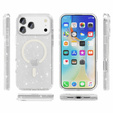 Etui do iPhone 17 Pro Max, do MagSafe, brokatowe, przezroczyste