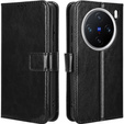 Etui z klapką do Vivo X200 Pro 5G, Crazy Horse Wallet, czarne