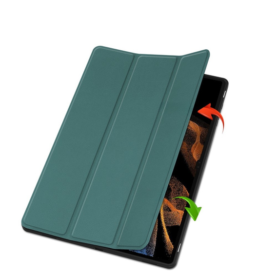 Etui do Samsung Galaxy Tab S10 Ultra, Smartcase z miejscem na rysik, zielone