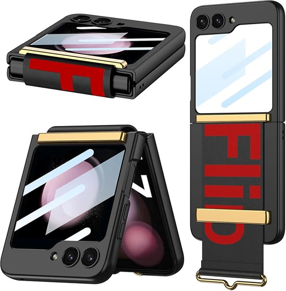 Etui do Samsung Galaxy Z Flip7 FE / Z Flip6, Strap Cover, czarne