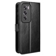 Etui z klapką do Oppo Reno 12, Crazy Horse Wallet, czarne