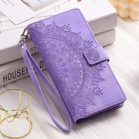 Etui z klapką do Xiaomi Redmi Note 13 Pro 4G / Xiaomi Redmi Note 14S / Xiaomi Poco M6 Pro 4G, Mandala, fioletowe