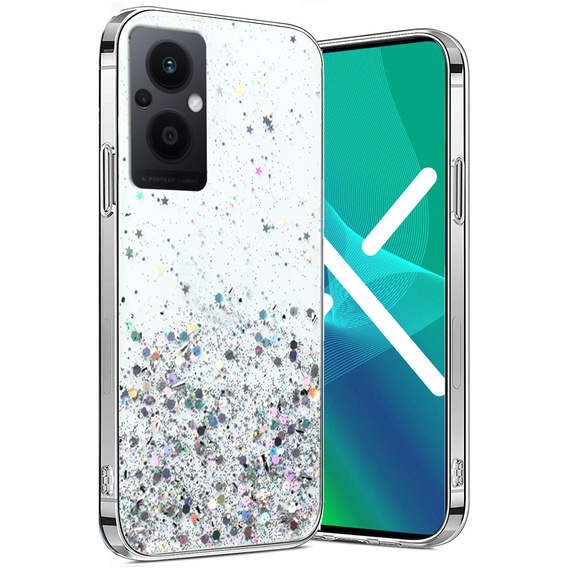 Etui do Oppo Reno7 Lite 5G, Glittery, przezroczyste