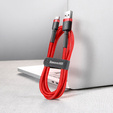 Baseus kabel Cafule 0,5 m USB-A do USB-C 3 A - czerwono‑czarny