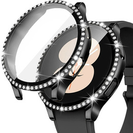 2w1 Etui + Szkło Hartowane do Samsung Galaxy Watch 4 44mm, Czarne