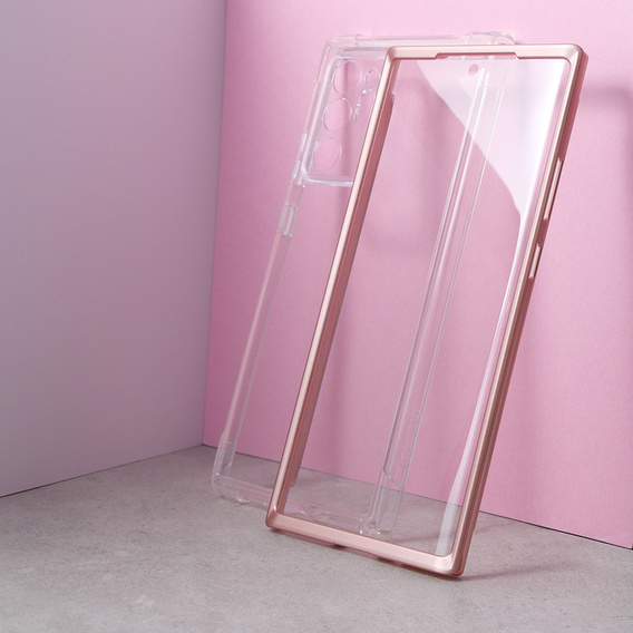 Etui do Samsung Galaxy Note 20 Ultra, Suritch Full Body, przezroczyste / różowe rose gold