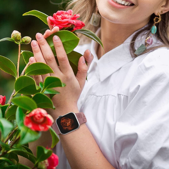 Pasek Silikonowy do Apple Watch 1/2/3/4/5/6/7/8/9/10/11/SE Ultra 1/2/3 42/44/45/46/49mm, Rose, Fioletowy