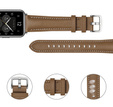 Pasek Skórzany do Huawei Watch Fit 2, z przeszyciami, Brązowy