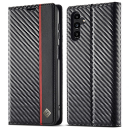 Etui z klapką do Samsung Galaxy A36 5G, Carbon LC.IMEEKE, czarne