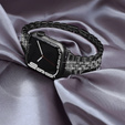 Bransoleta do Apple Watch 1/2/3/4/5/6/7/8/9/10/11/SE Ultra 1/2/3 42/44/45/46/49mm, z błyszczącymi kryształkami, Czarna