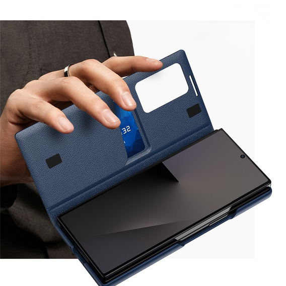 Etui do Samsung Galaxy Z Fold7, Smart View Wallet, niebieskie