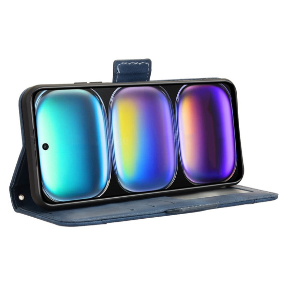 Etui z klapką do Infinix Hot 50 4G, Card Slot, granatowe