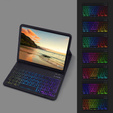 Etui z podświetlaną klawiaturą bluetooth do iPad 11" 2025 A16 (11 gen.) / iPad 10.9" 2022 (10 gen.), czarne