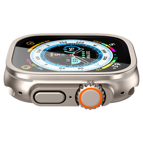 Szkło Hartowane SPIGEN GLAS.TR SLIM PRO do Apple Watch Ultra 1/2/3 49mm, z ramką, Tytanowe / Szare