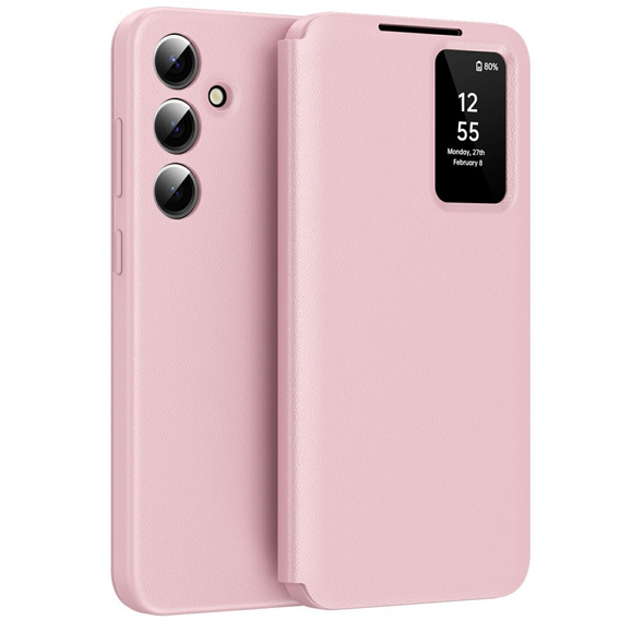Etui do Samsung Galaxy A56 5G – Smart View z kieszenią na kartę, różowe
