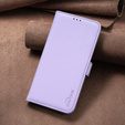 Etui z klapką do Samsung Galaxy A15, BINFEN Wallet, fioletowe + szkło 9H