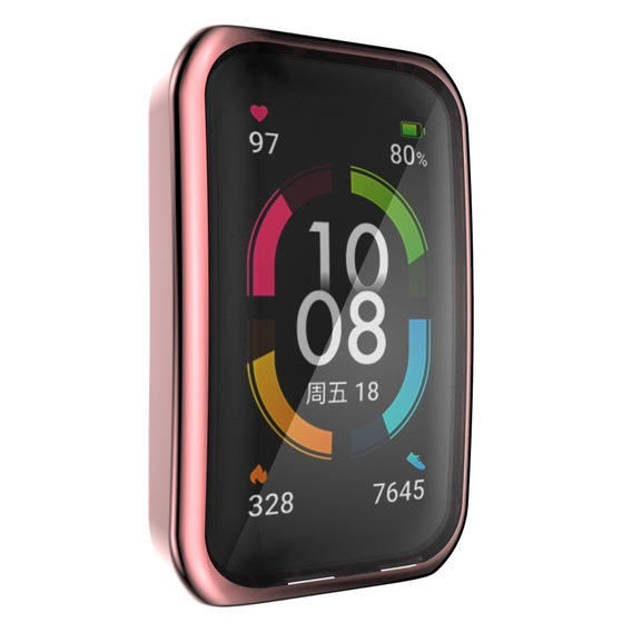 2w1 Etui z osłoną na ekran do Huawei Band 6/7, Różowe