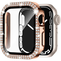 2w1 Etui + Szkło Hartowane do Apple Watch 4/5/6/SE 44mm, Różowe Złoto