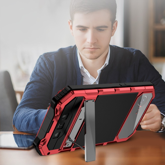 Etui pancerne do iPhone 16E, R-JUST, czerwone
