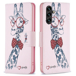 Etui z klapką do Samsung Galaxy A55 5G, Wallet, Giraffe różowe