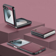 Etui do Samsung Galaxy Z Flip7 FE / Z Flip6, CASEME Litchi Leather, czerwone
