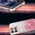 Etui do Motorola Moto G86 5G, Glitter Flower, różowe rose gold