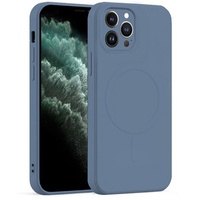 Zestaw Etui Silicone Mag Cover do iPhone 11 Pro, niebieskie + Szkło