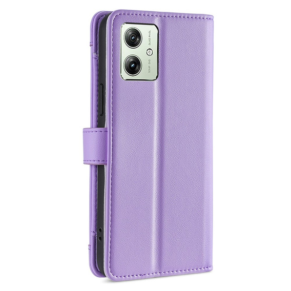 Etui z klapką do Motorola Moto G54 5G, Wallet Zipper Pocket, fioletowe