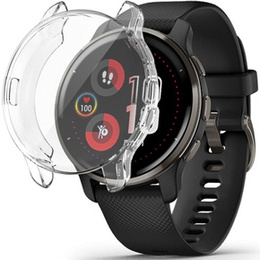 2w1 Etui z Osłoną Silikonową na ekran do Garmin Venu 2 Plus, Przezroczyste