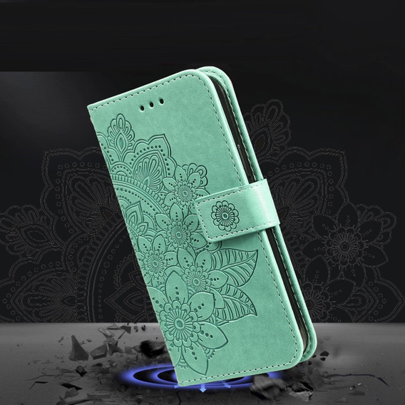 Etui z klapką do Xiaomi Redmi Note 13 Pro 5G, Mandala, zielone