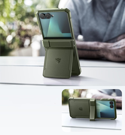 Etui pancerne do Samsung Galaxy Z Flip7 5G, Dexnor, zielone
