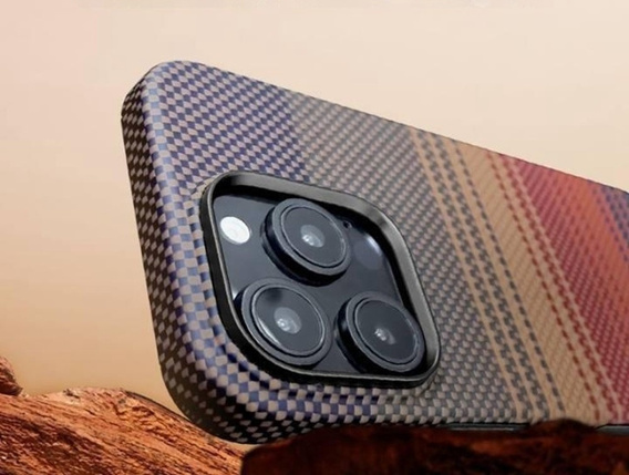 Etui do iPhone 15 Pro – magnetyczne z włókna aramidowego, żółte
