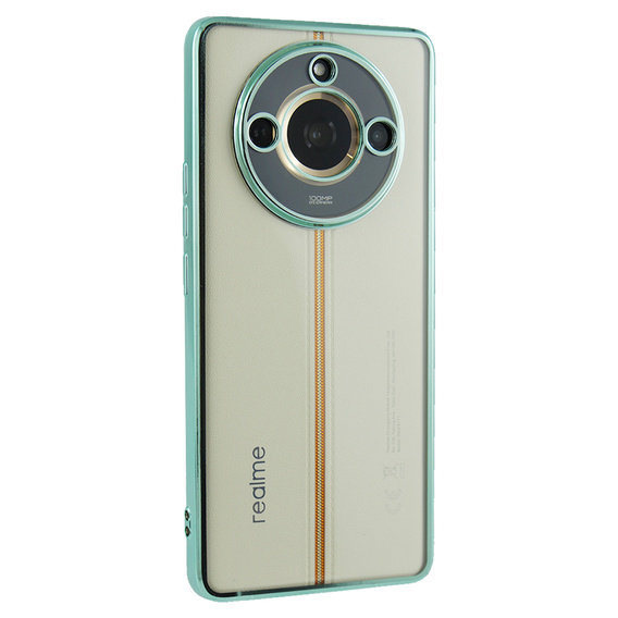 Etui do Realme 11 Pro 5G / Pro+ 5G, Electroplating Frame, przezroczyste / zielone