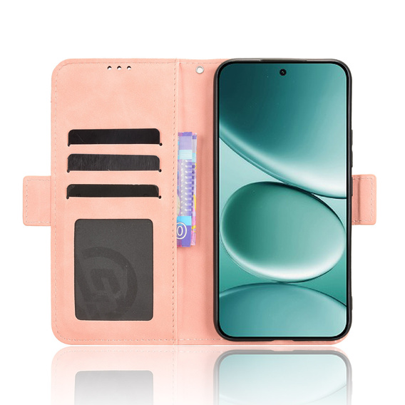 Etui z klapką do Xiaomi Redmi Note 15 Pro Plus 5G, Card Slot, różowe