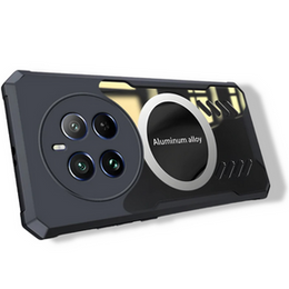 Etui do Realme 12 Pro 5G / 12 Pro+ 5G, z blaszką magnetyczne, przezroczyste / czarne